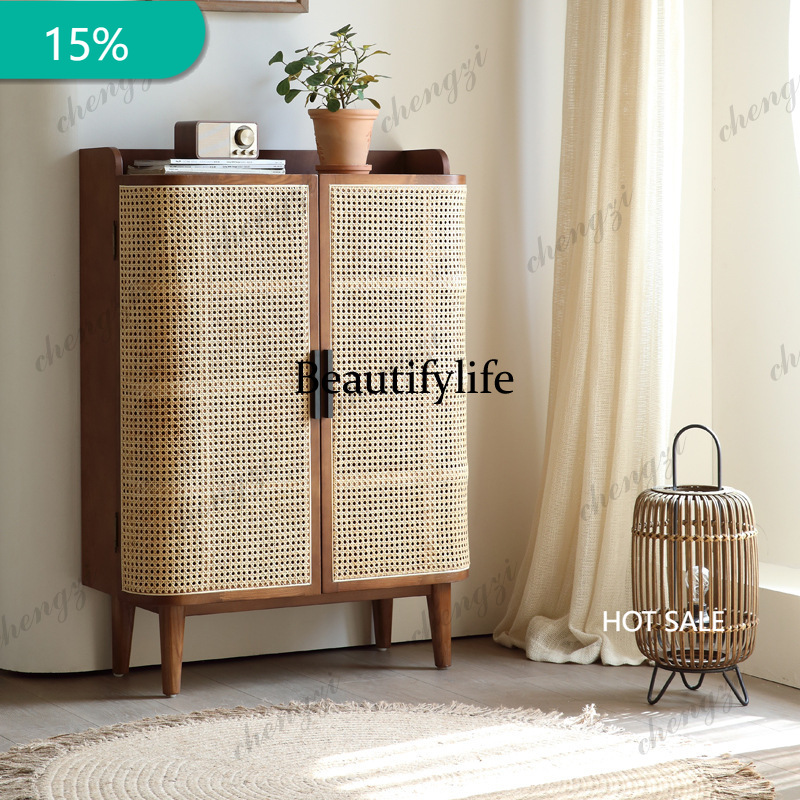 Storage - X173 Nordic solid wood shoe cabinet